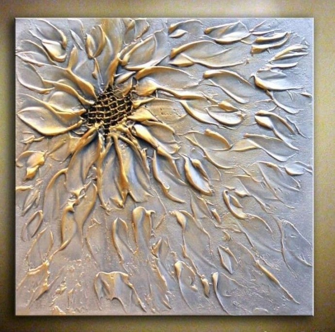 ​Текстурная картина из шпаклёвки