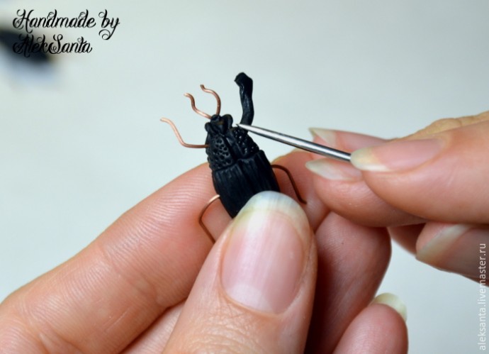 Жук из запекаемой полимерной глины: мастер-класс, часть 3