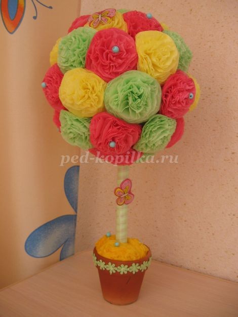 Как сделать топиарий из салфеток своими руками: мастер-класс