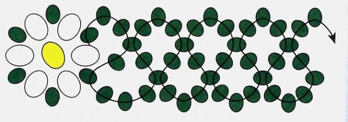 Оригинальное колье из бисера