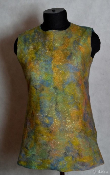 Учимся валять и окрашивать безрукавку: часть 2