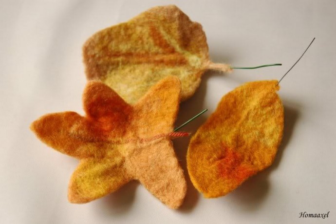 ​Мастер-класс по осенним листьям в технике валяния: часть 2