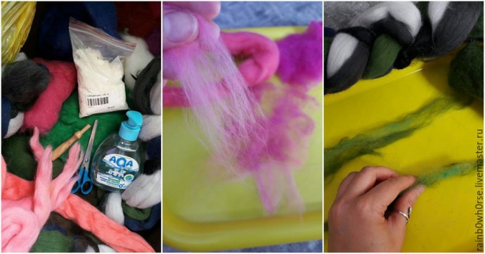 Создаем розочку из шерсти