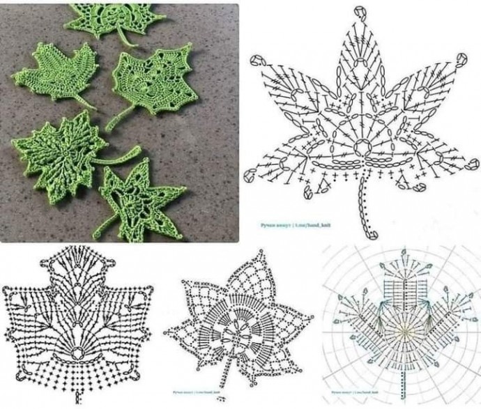 ​Лучшие схемы вязания осенних листиков