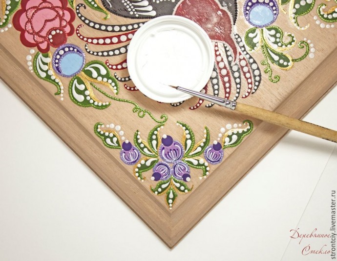 Городецкие птицы в смешанной технике: часть 2