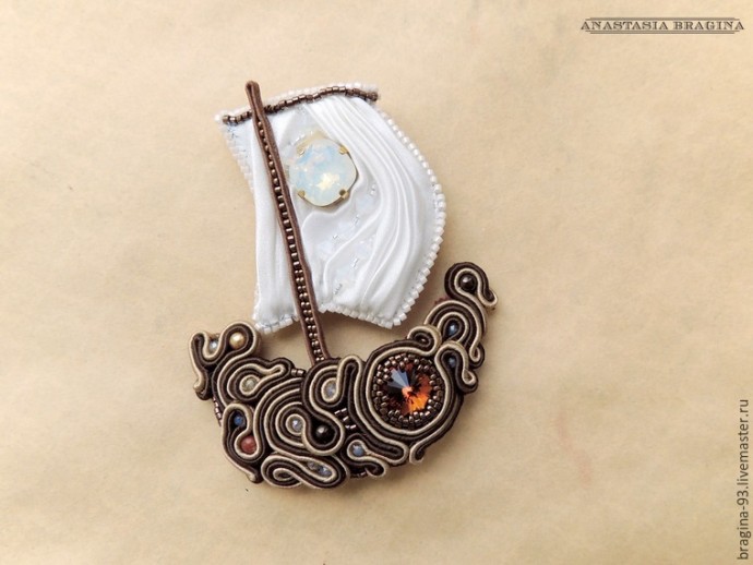 Создаем брошь "Парусник": часть 3