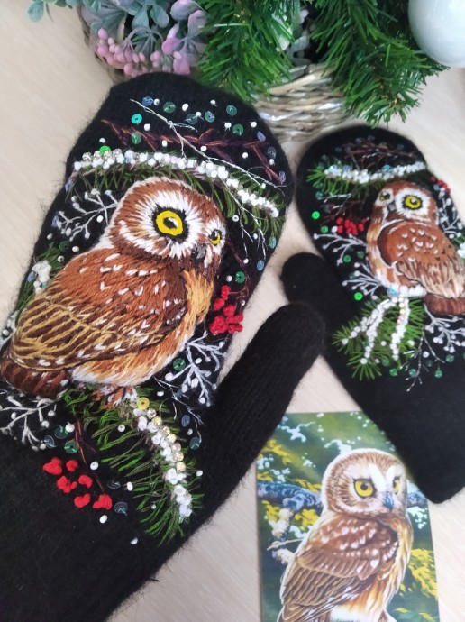 Идеи эксклюзивных варежек с ручной вышивкой