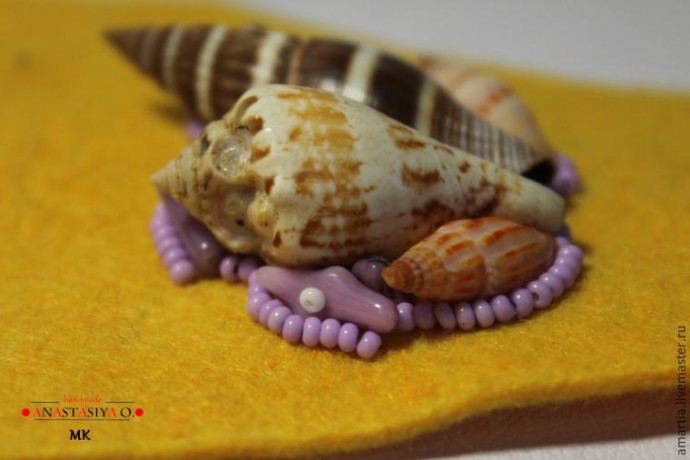 Сутажная брошь с ракушками: мастер-класс, часть 1