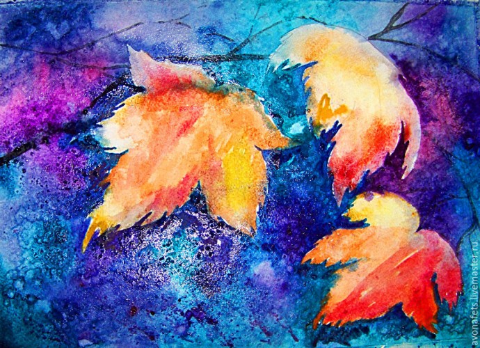 Осенний мастер-класс: акварель по-мокрому, часть 2