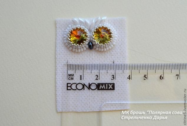 ​Вышиваем полярную сову в виде броши: часть 2