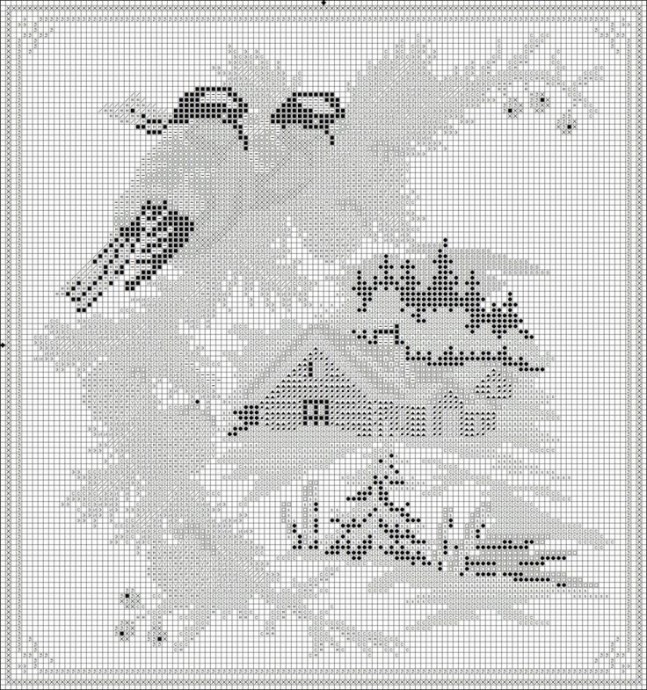 Вышиваем зимние пейзажи: часть 7