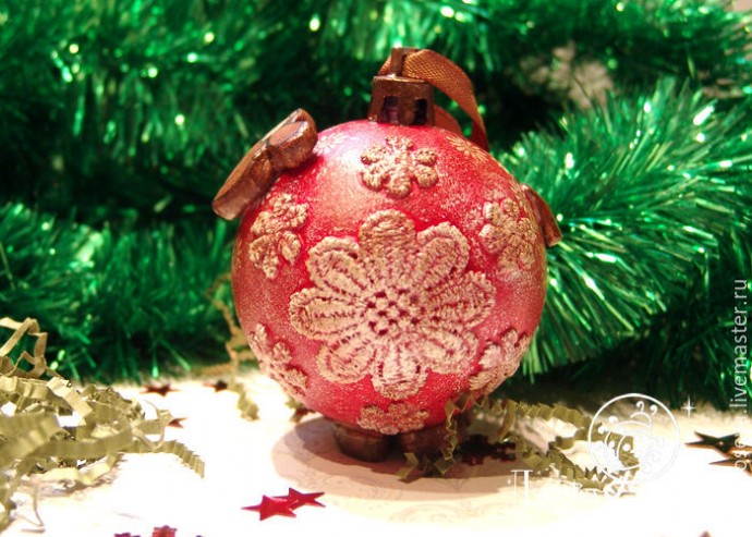 Декорируем елочную игрушку "Барашка-Ромашка" в технике объемного декупажа: часть 2
