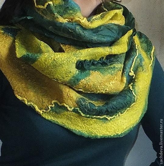 Валяние шарфа палантина на плоском шаблоне