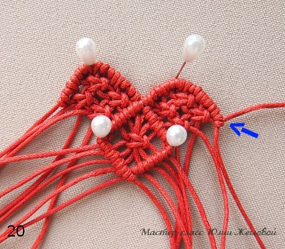 ​Плетёное сердечко в технике макраме: часть 2