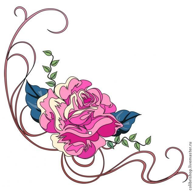 Роспись салфетки "Роза"