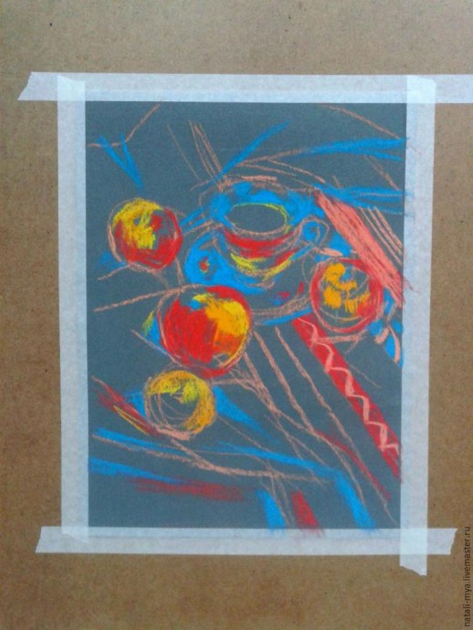 Рисуем натюрморт с яблоками: используем пастель на наждачной бумаге Рисуем натюрморт с яблоками: используем пастель на наждачной бумаге