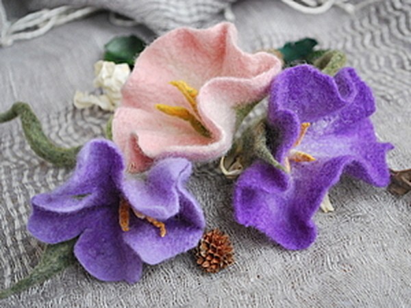 ​Мастер-класс по валянию цветка "Вьюнок": часть 2