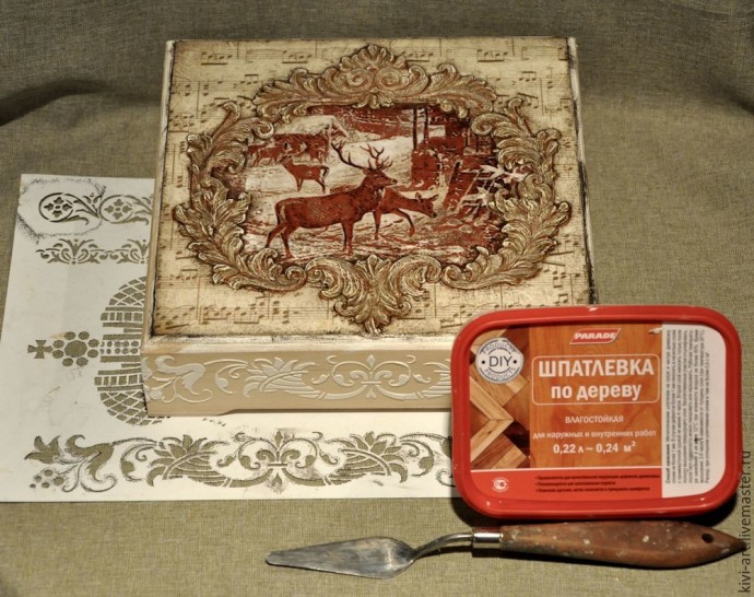 ​Декорируем чайную коробку "В старом шале": часть 4