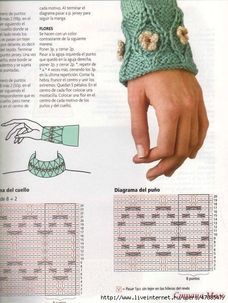 Красивые воротники и манжеты спицами