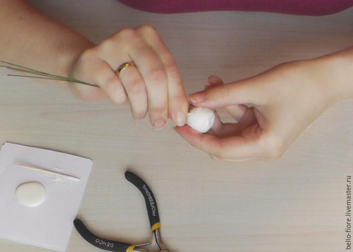 Создаем мак "Strawberry Dessert" из шелка: часть 2