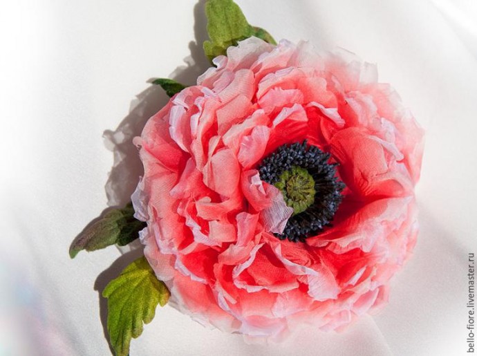 Создаем мак "Strawberry Dessert" из шелка: часть 3