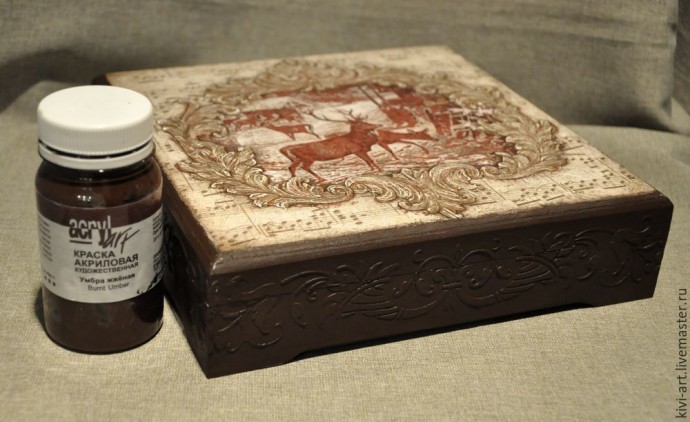 ​Декорируем чайную коробку "В старом шале": часть 4