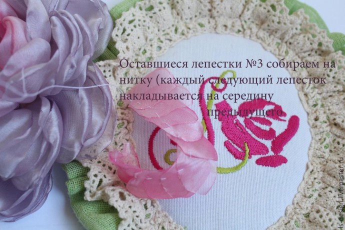 Мастер-класс: создаем нежный "Пион из вуали": часть 3