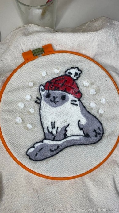 Шоппер с котиком в технике ковровой вышивки: мастер-класс, часть 2