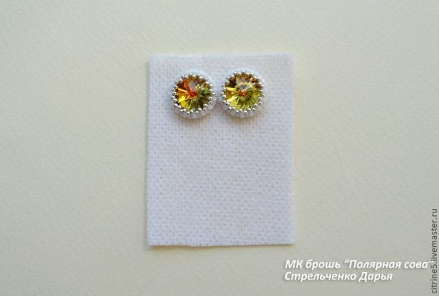 ​Вышиваем полярную сову в виде броши: часть 1