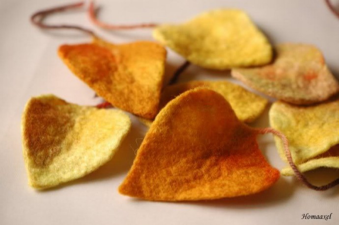 ​Мастер-класс по осенним листьям в технике валяния: часть 3