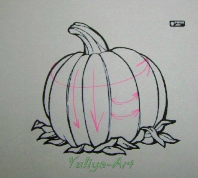 ​Рисуем тыкву в стиле зентангл и дудлинг: часть 1
