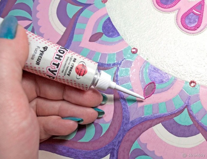 ​Расписываем интерьерные часы в смешанной технике: часть 5