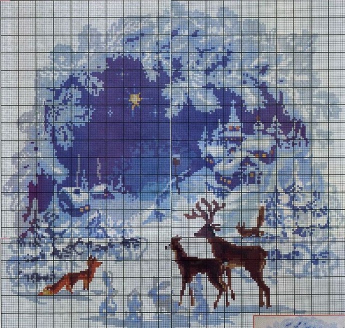 Вышиваем зимние пейзажи: часть 10
