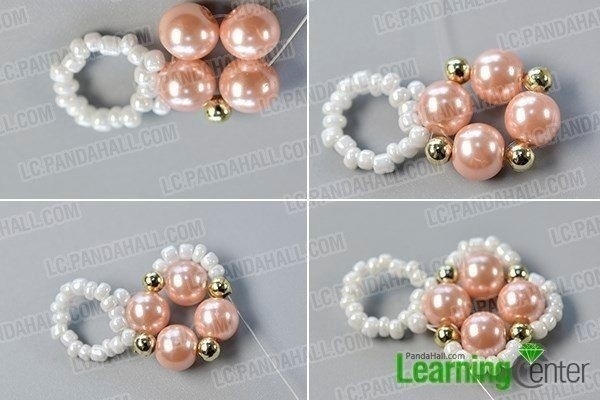 Широкий браслет из бисера и бусин