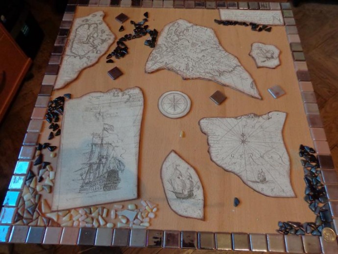 Мозаичный столик "Остров сокровищ"