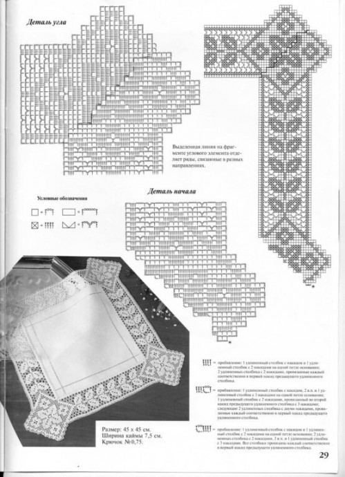 Схема каймы для скатерти