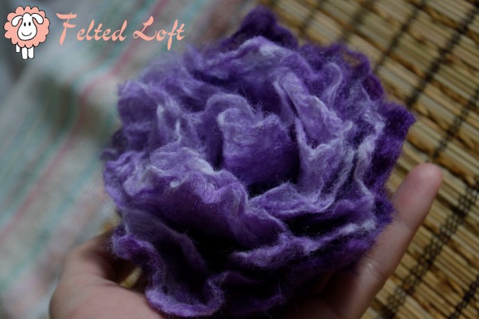 Мокрое валяние: цельноваляный пион, часть 3