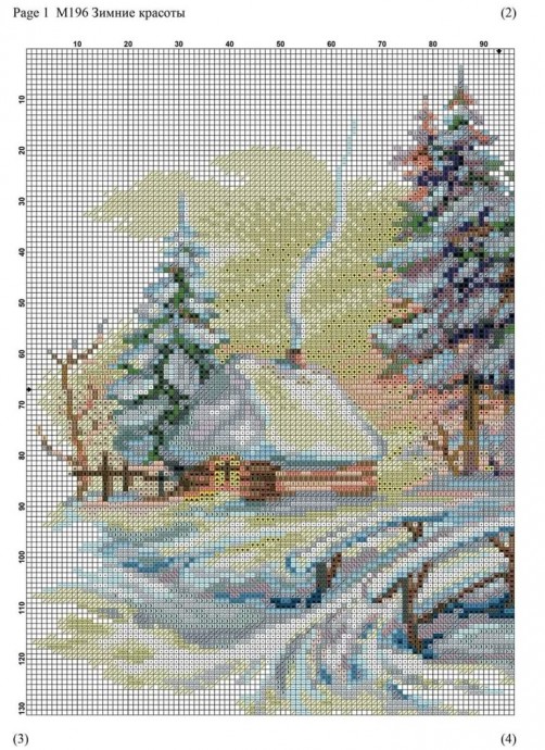 Вышиваем зимние пейзажи: часть 10