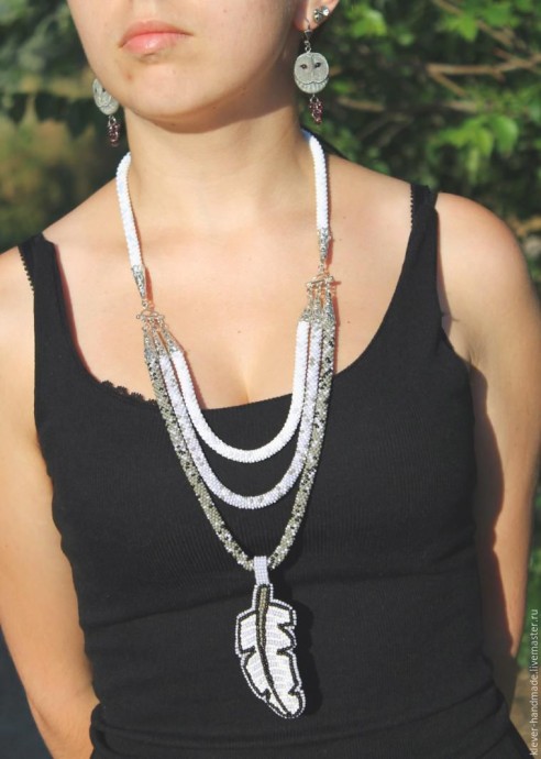 ​Колье "Перо полярной совы"