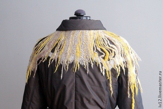 Пелерина валяная из фактурной пряжи: часть 2