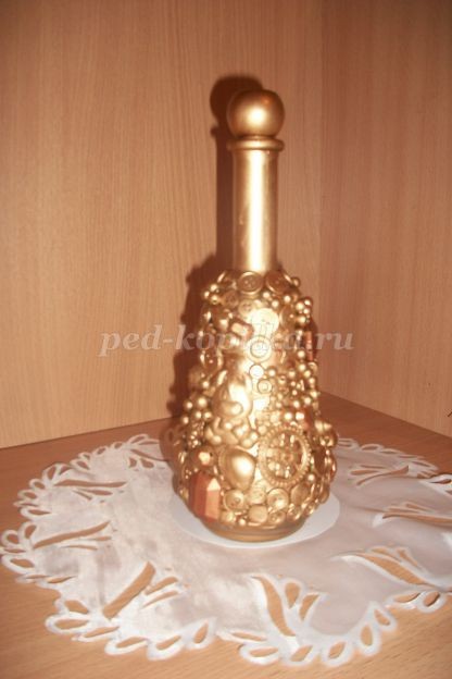 Декорирование стеклянной бутылки