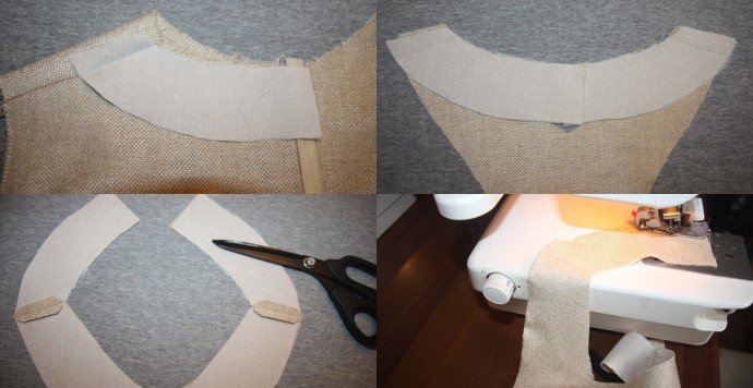 Обработка обтачкой горловины с разрезом в шве