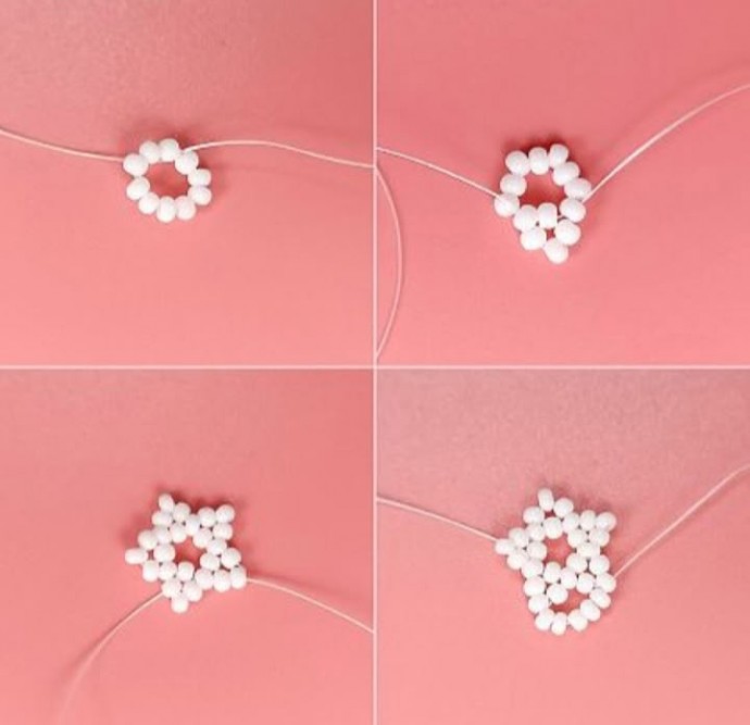 ​Объёмные розы из бисера