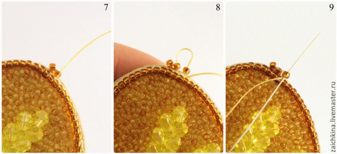 ​Вышиваем бисером брошь "Колоски": часть 4