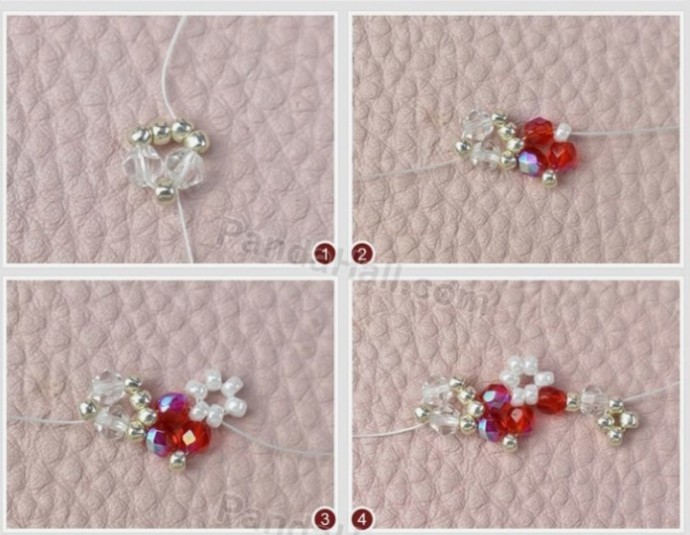 Ажурный браслет из бисера и биконуса