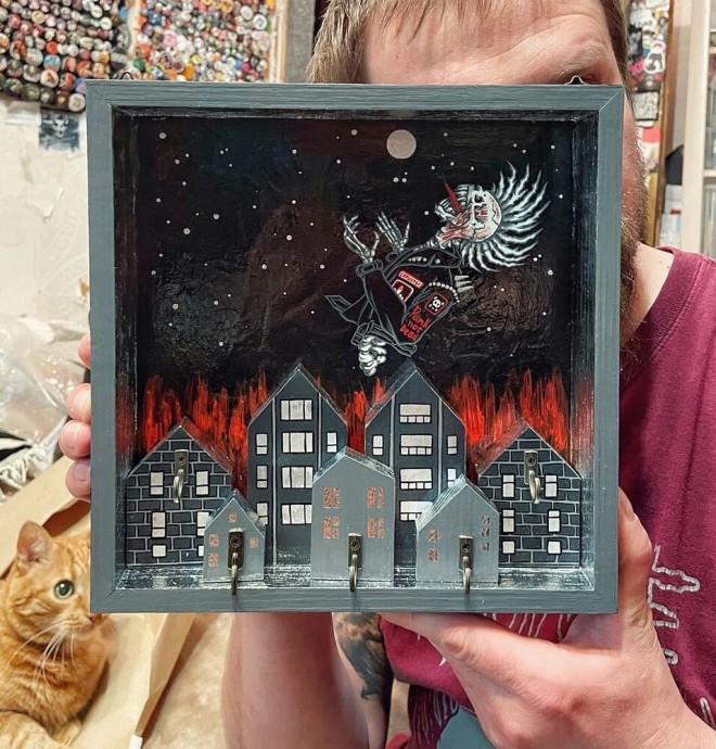 ​Как сделать многоуровневую ключницу с поталью и росписью: часть 4