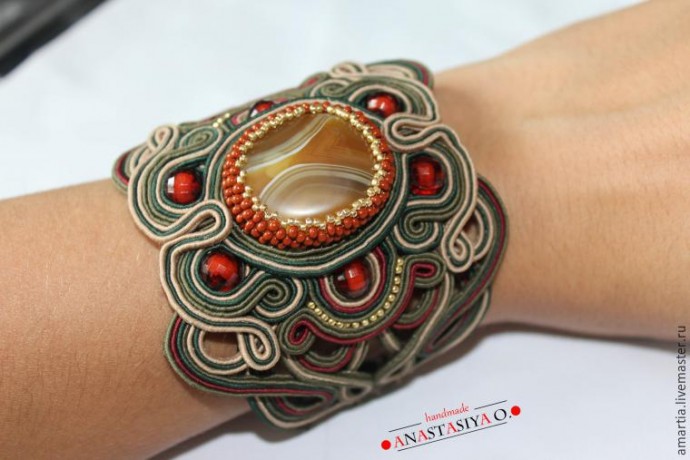 Создание шикарного сутажного браслета с агатом: часть 5