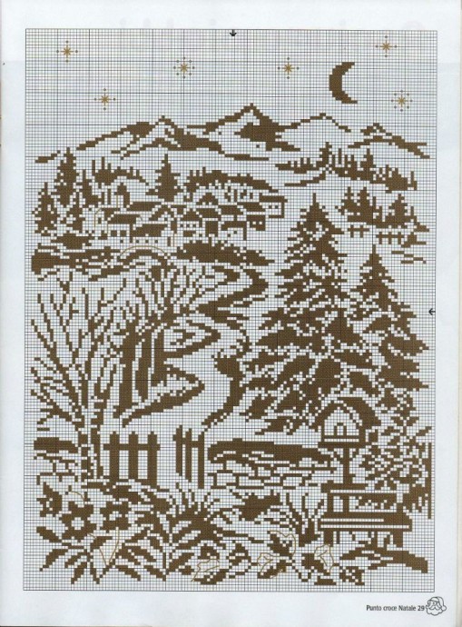 Вышиваем зимние пейзажи: часть 6