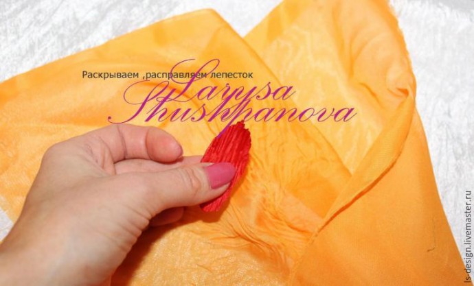 Делаем из ткани гофрированный пион: мастер-класс, часть 2