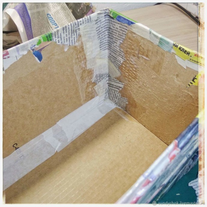 ​Ящик со львом в технике папье-маше: часть 2